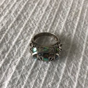 Sterling and abalone shell ring